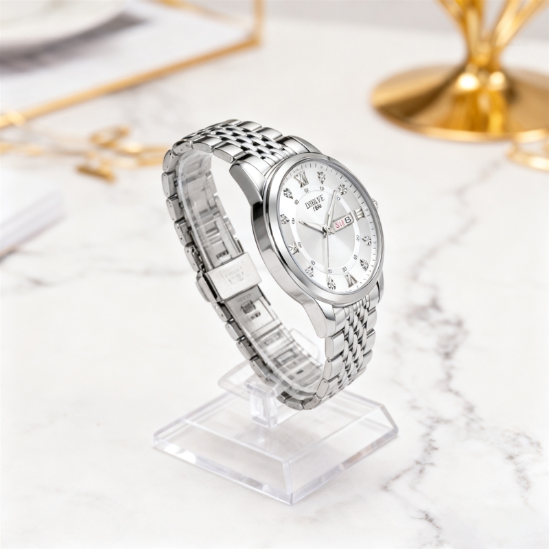 手表男款机械风全自动防水高级感全自动男表数字双日历防水腕表男