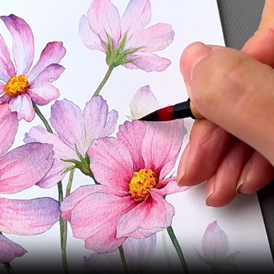 成人静心减压水彩涂色本解压填色本涂色画线稿颜料填色画纸卡画本