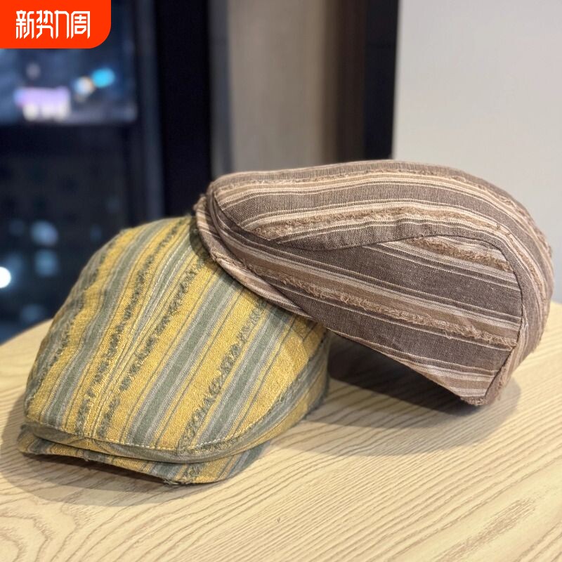 新款前进帽子女春秋季日系复古百搭显脸小反戴贝雷帽网红报童帽潮