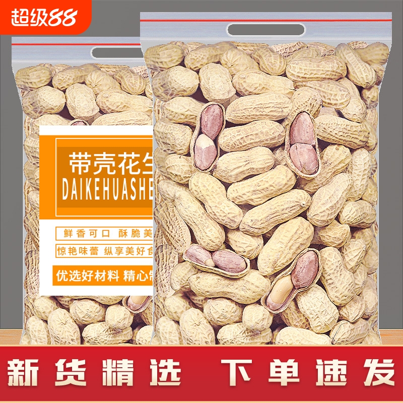 带壳花生500g炒货下酒菜龙岩坚果咸香五香花生干果休闲零食批发
