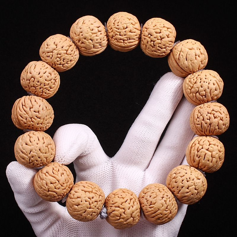 精品脑纹桃核手串文玩龙纹小桃胡盘玩把玩手把件男野生山磨盘核桃