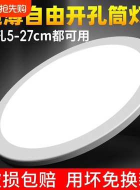 自由开孔面板灯超薄可调筒灯6w9w15w21w3寸4寸6寸圆形嵌入式孔灯