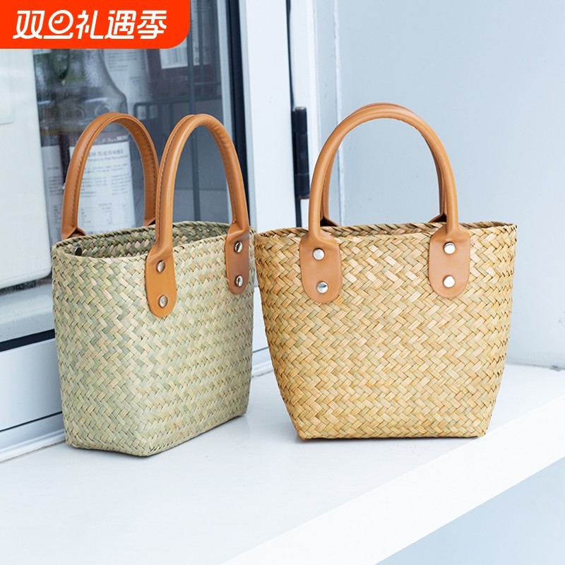 草编包手工编织小众设计手拎女包时尚气质手提小包海边度假沙滩包