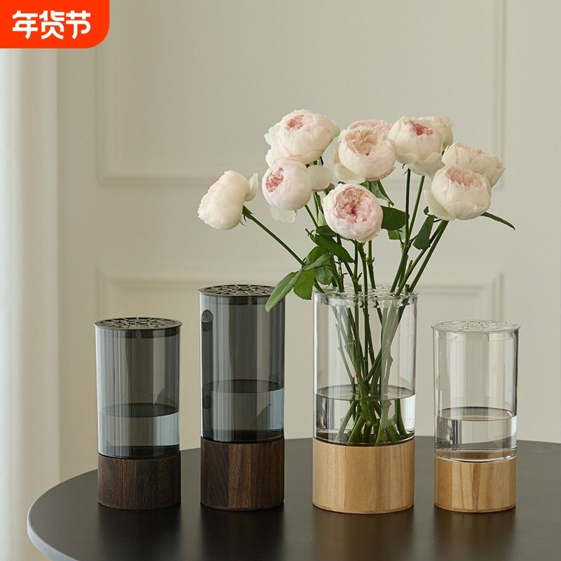 亚克力直筒花瓶客厅插花摆件装饰富贵竹轻奢高级感玻璃防摔水培瓶