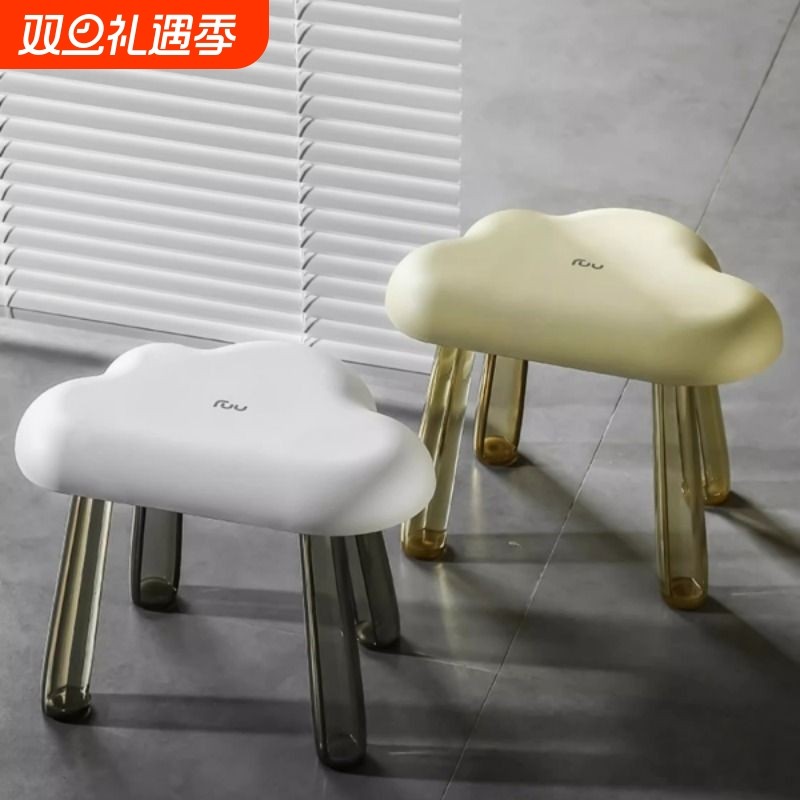 轻奢家用小凳子浴室凳透明换鞋凳客厅塑料防滑小板凳加厚耐用矮凳
