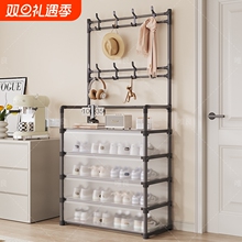 鞋架多功能带门鞋柜家用门口外楼道鞋子收纳架2025新款衣帽一体架