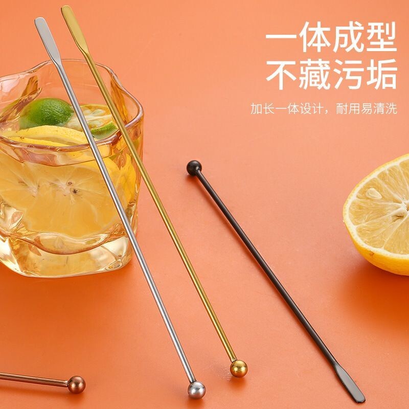 304不锈钢搅拌棒19CM 网红水滴吧勺鸡尾酒蜂蜜搅拌勺调酒勺调