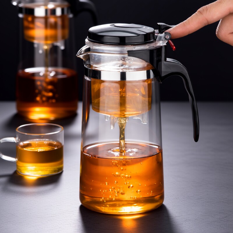 加厚玻璃飘逸杯泡茶壶耐热防爆家用过滤冲茶器大容量花果茶壶茶具