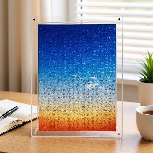 亚克力拼图框500/1000片海报框照片裱框高透明加厚摆台创意相框