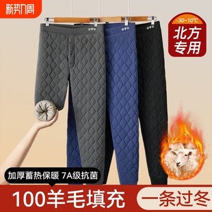 男士 零下40度东北棉裤 冬季 内穿女款 加绒加厚秋裤 雅鹿纯羊毛保暖裤