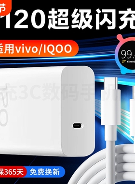 适用VIVOX100充电器120超级闪充vivoX90S充电头10A快充vivox80pro手机充电器iQOONeo9 8 双C原装数据线