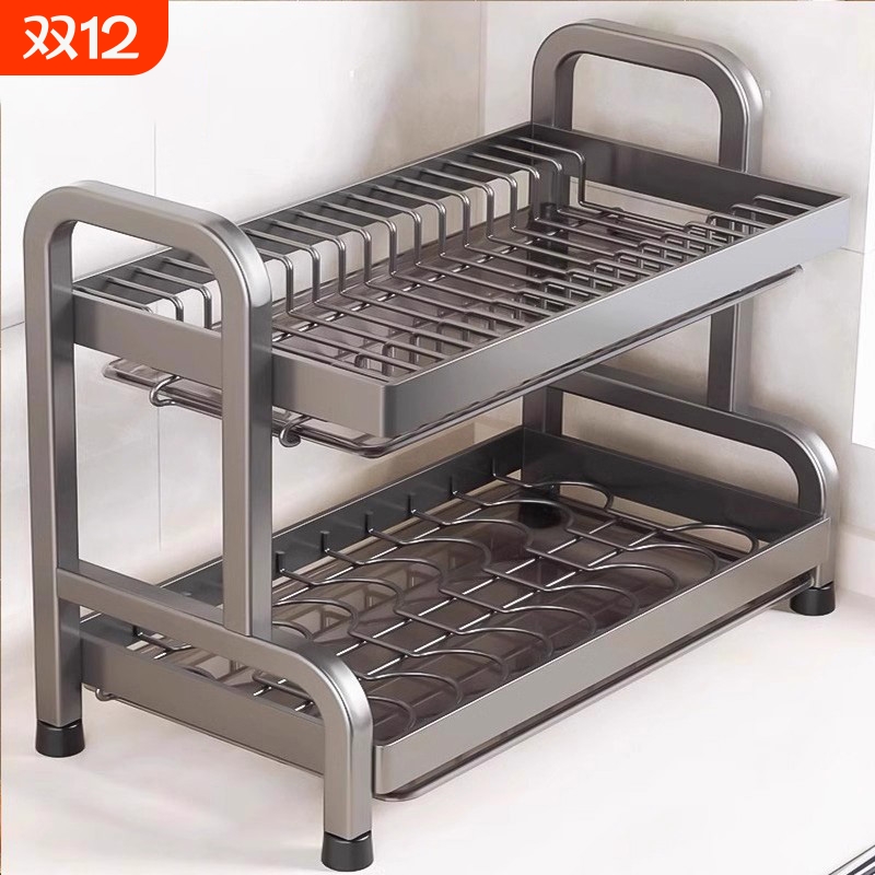 碗碟收纳架厨房置物架家用放碗架碗盘沥水架碗筷收纳盒碗柜免打孔