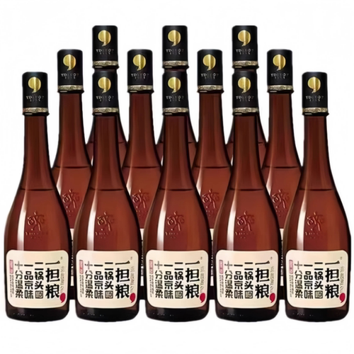 北京二锅头一担粮42度逗号清香型粮食白酒480ml 12瓶整箱纯粮