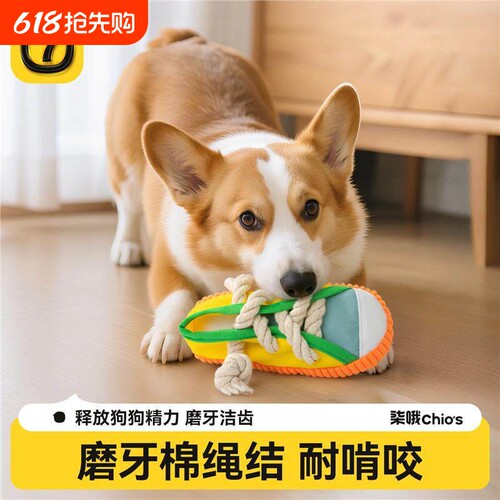 狗狗发声拖鞋玩具自嗨解闷绳结磨牙耐咬消耗体力中小型犬玩具