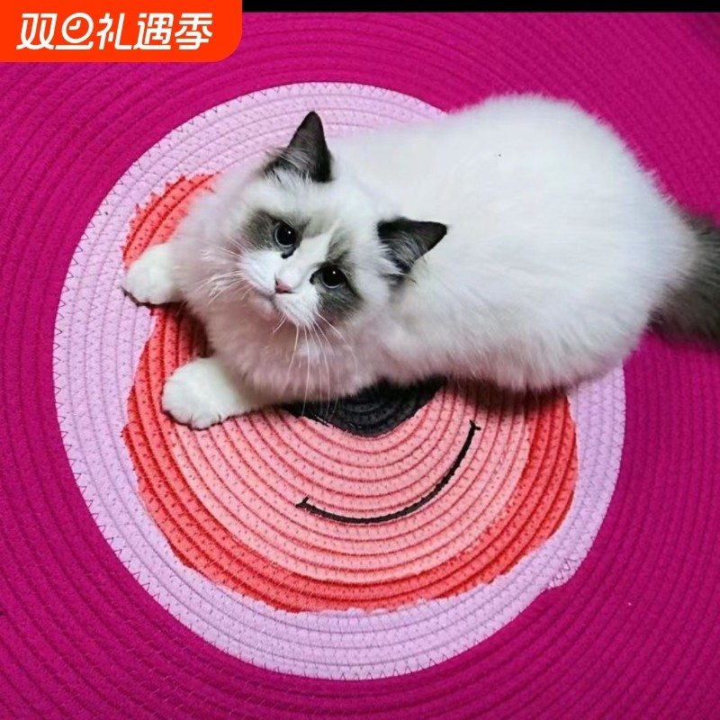 猫窝保暖编织猫爪地垫猫咪凉席垫子猫狗专用睡垫笼子垫耐磨耐抓