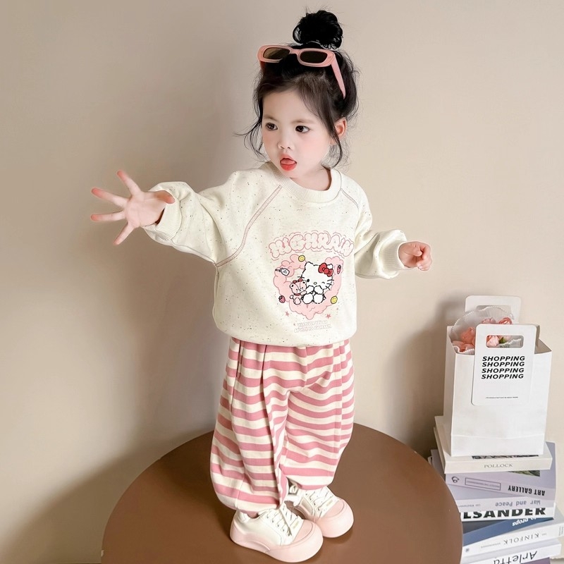 2025秋冬季儿童森系圆领套头加厚卫衣女童无骨上衣宝宝加绒卫衣