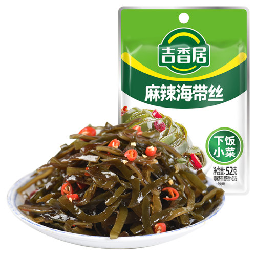 吉香居麻辣海带丝52g/袋凉拌菜零食下饭菜咸菜开袋即食小菜野山椒