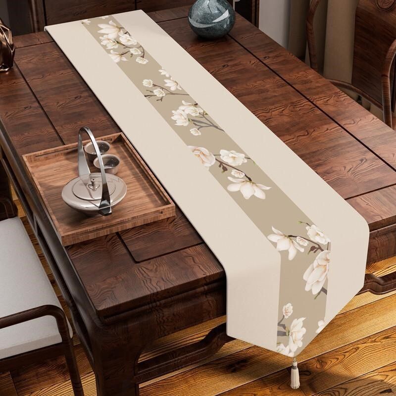 新中式桌旗禅意防水茶席茶台布艺轻奢高端茶几桌布现代简约茶垫布