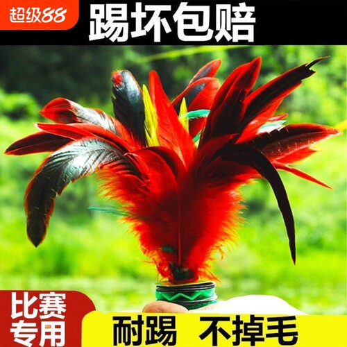 成人腱子儿童小学生比赛专用耐踢键子踢毽子鸡毛键子毽球大花毽子