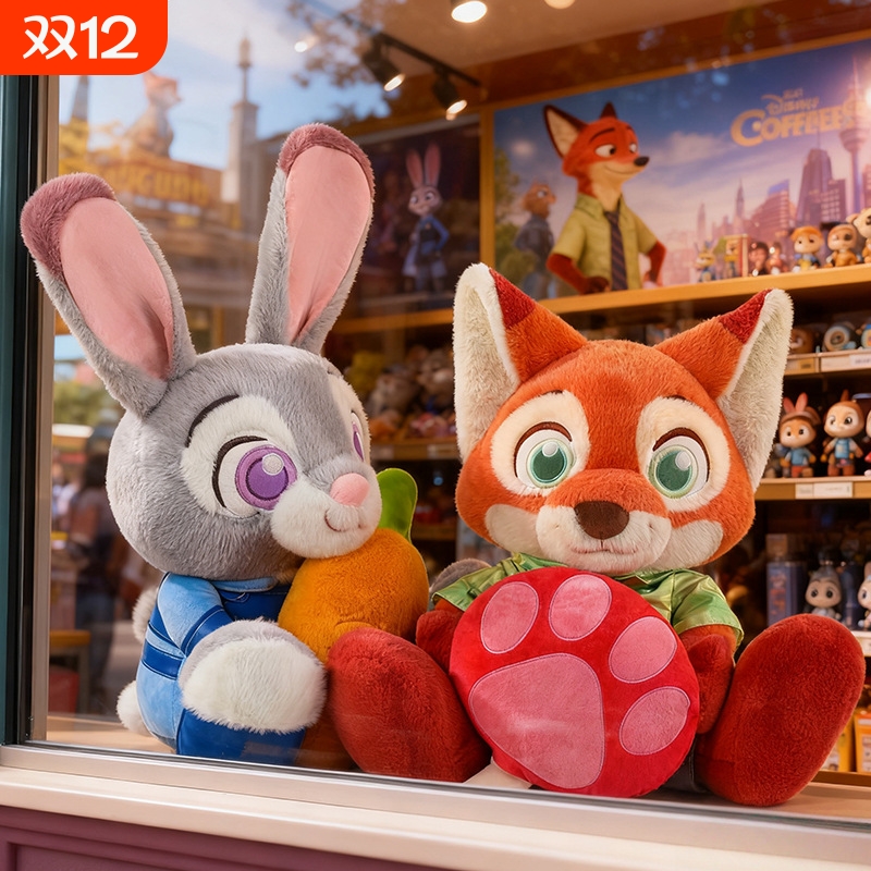 日本疯狂动物城尼克狐狸朱迪兔子公仔玩偶毛绒玩具娃娃女情人礼物