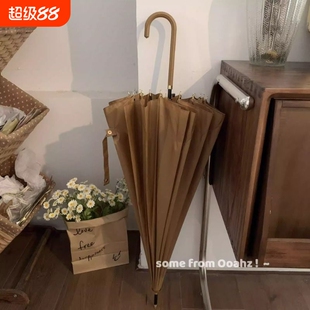 女友紫黑情侣雨伞!超结实挡风16股大伞长柄伞学生双人耐用手动