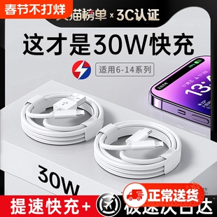 【原配30W快充】快充数据线适用苹果14iPhone13/12proMax11充电线器手机XS/XR/8p加长iPad平板6s2米7plus