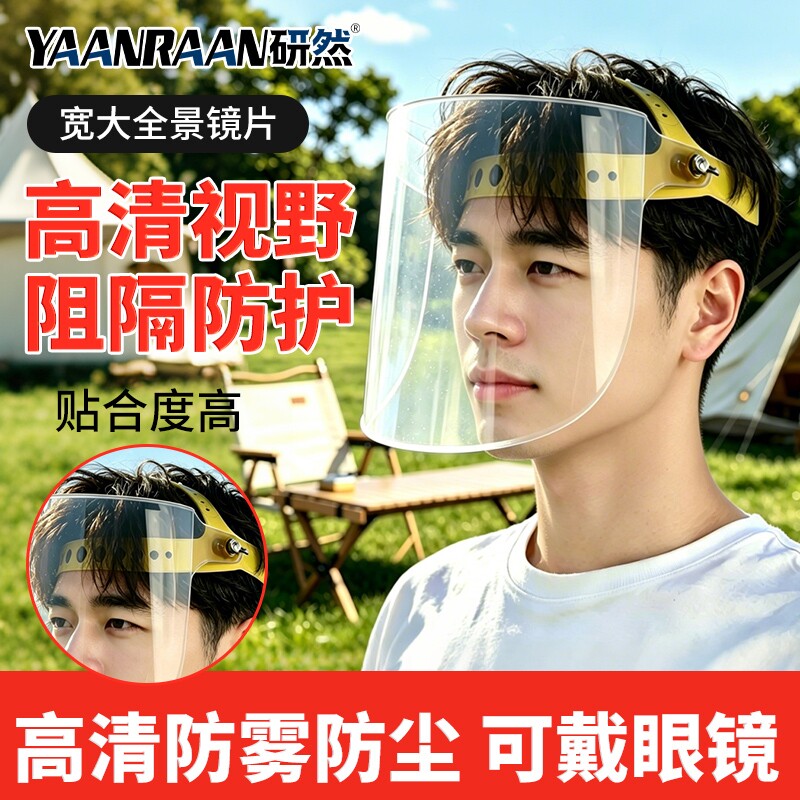 高透明防护面罩透明全脸头罩高清防粉尘不起雾打农药护脸电焊面具图片