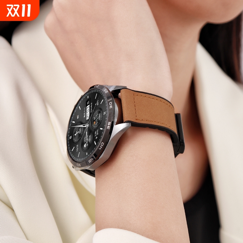 适用华为GT6手表表带watchGT5疯马纹皮GT6Pro手表带GT5pro新款pro高级FIT3女款荣耀手表磁吸腕带夏季智能运动