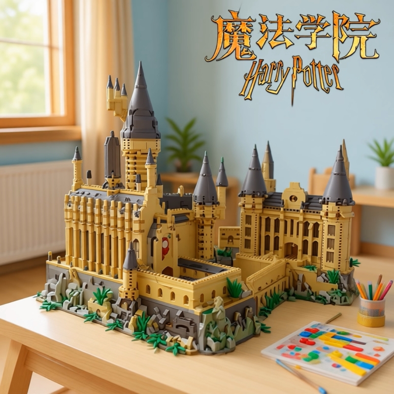 哈利波特兼容乐高积木霍格沃兹城堡高难度巨大型女孩礼物拼装玩具