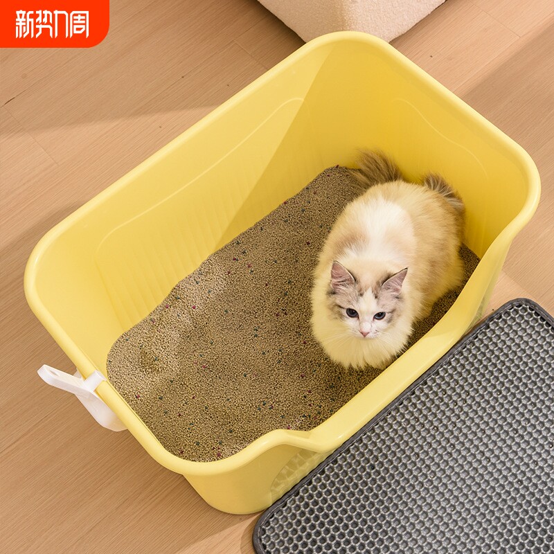 宠物用品超大号开放式防外溅猫厕所特大号猫沙盆子半封闭猫砂盆