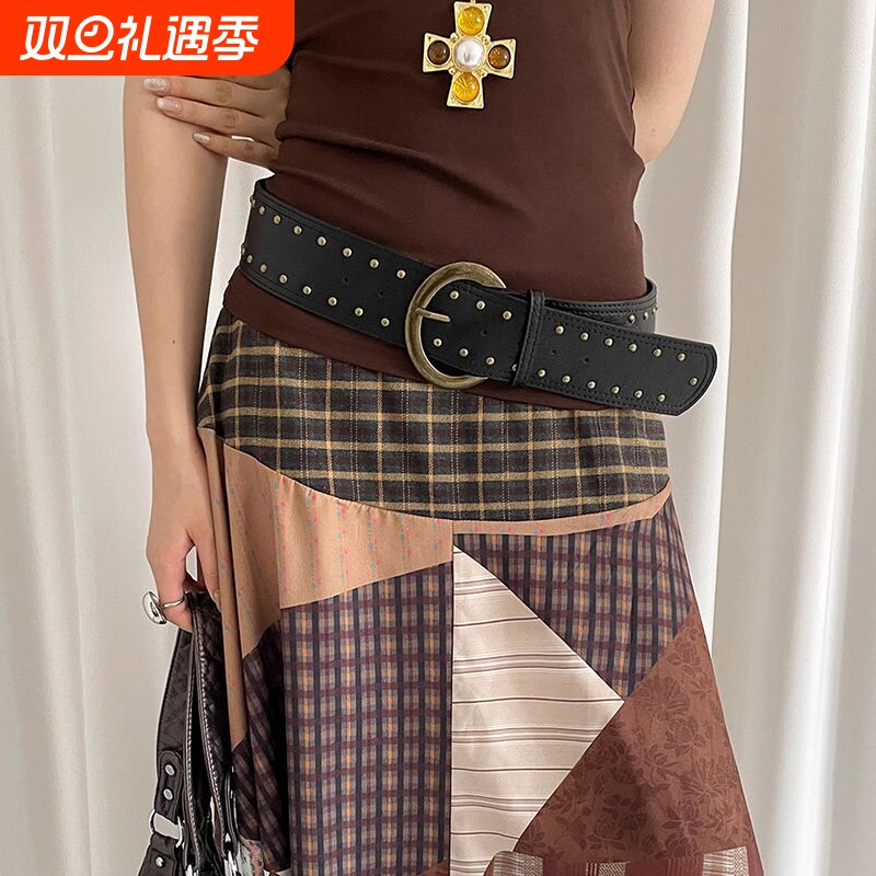 女高腰新款时尚小众系带上衣腰链百搭裤带宽松休闲复古设计感皮带