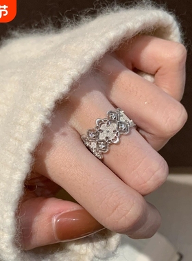 925雕刻宫廷风镂空宽版蕾丝戒指意大利复古工艺高级感百搭食指戒