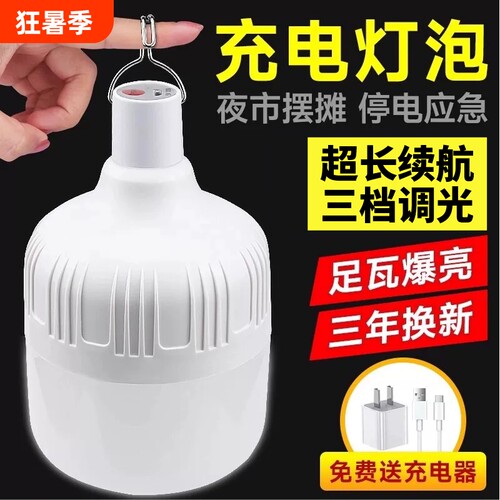 USB充电应急照明灯地摊灯灯泡户外led夜市家用式充电灯摆摊小夜灯
