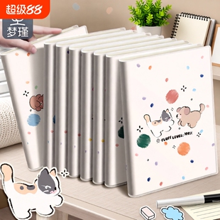 梦瑾新款卡通可爱风加厚笔记本本子学生专用高颜值肤感b5胶套本课堂笔记考研加厚软皮日记本记录a5办公记事本