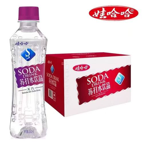 新货整箱娃哈哈苏打水350ml*24瓶原味微甜无汽弱碱性苏打水包邮