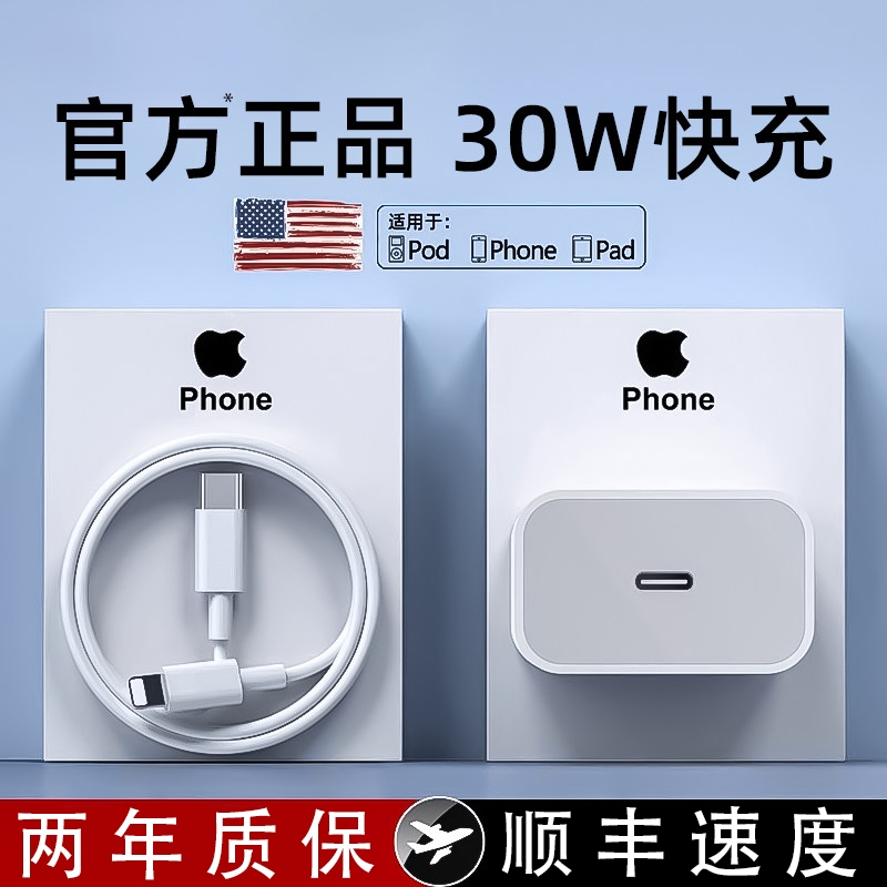 适用苹果充电器30W快充套装20W