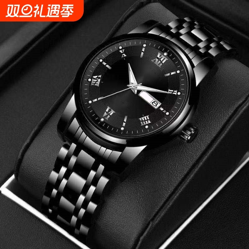 手表男款全自动男表数字双日历防水腕表男机械风全自动防水高级感