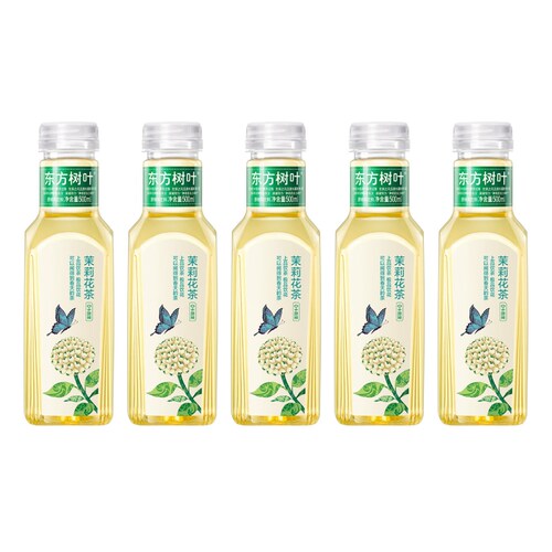 农夫山泉东方树叶无糖茶饮料茉莉花茶500ml*5瓶抹茶泡茶绿茶陈皮