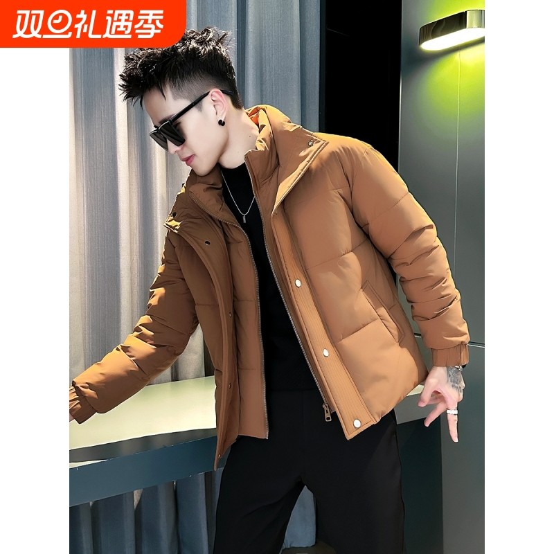 户外冬季假两件羽绒服男装加厚保暖棉衣2025新款修身高端痞帅棉服