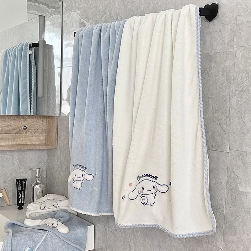 卡通狗浴巾女可穿可裹珊瑚绒洗澡毛巾吸水速干情侣款一对裹巾家用