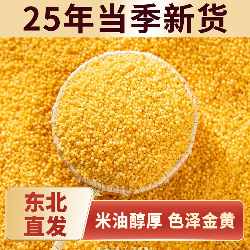 东北黄小米五谷杂粮小黄米米油丰富营养粥料访味官产地精选,粮油调味/速食/干货/烘焙,小米,淘宝优惠券,粉丝福利购,淘宝优惠卷