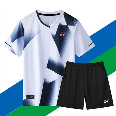 2025新款YY羽毛球服运动儿童短袖套装男女速干衣训练服排球乒乓球