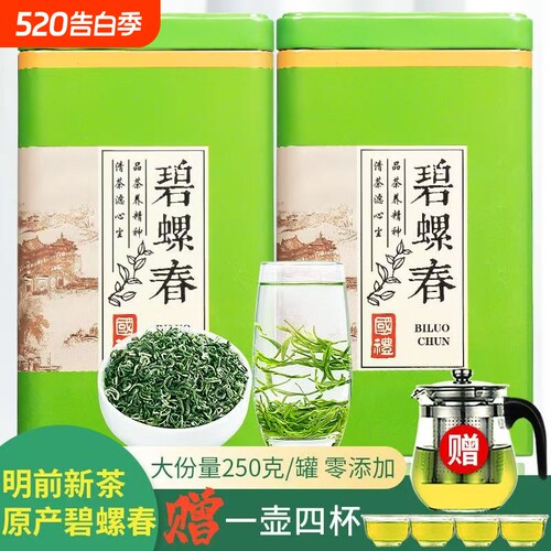 【送一壶四杯】碧螺春正宗绿茶今年新茶茶叶浓香型高端礼盒装250g