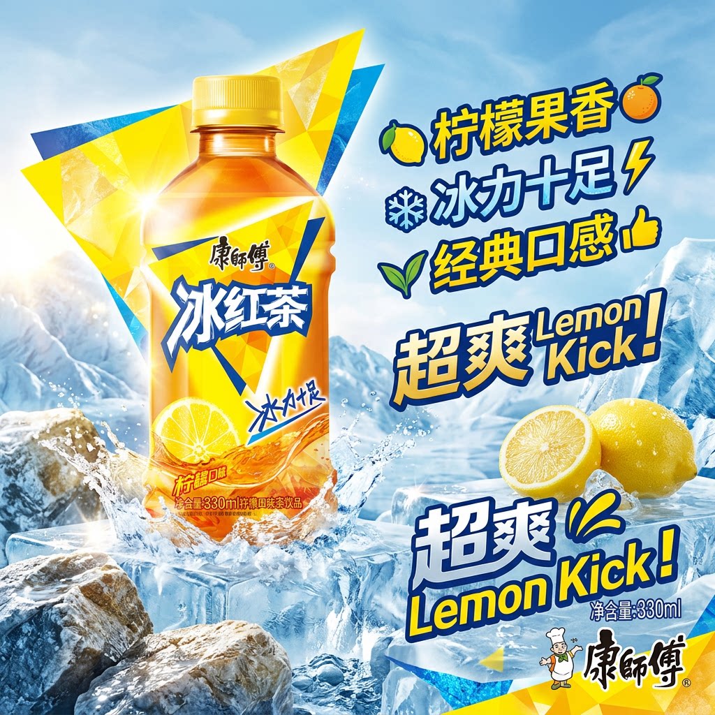 康师傅冰红茶饮料330ml小瓶图片