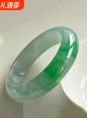 缅甸翡翠平安玉手镯女款