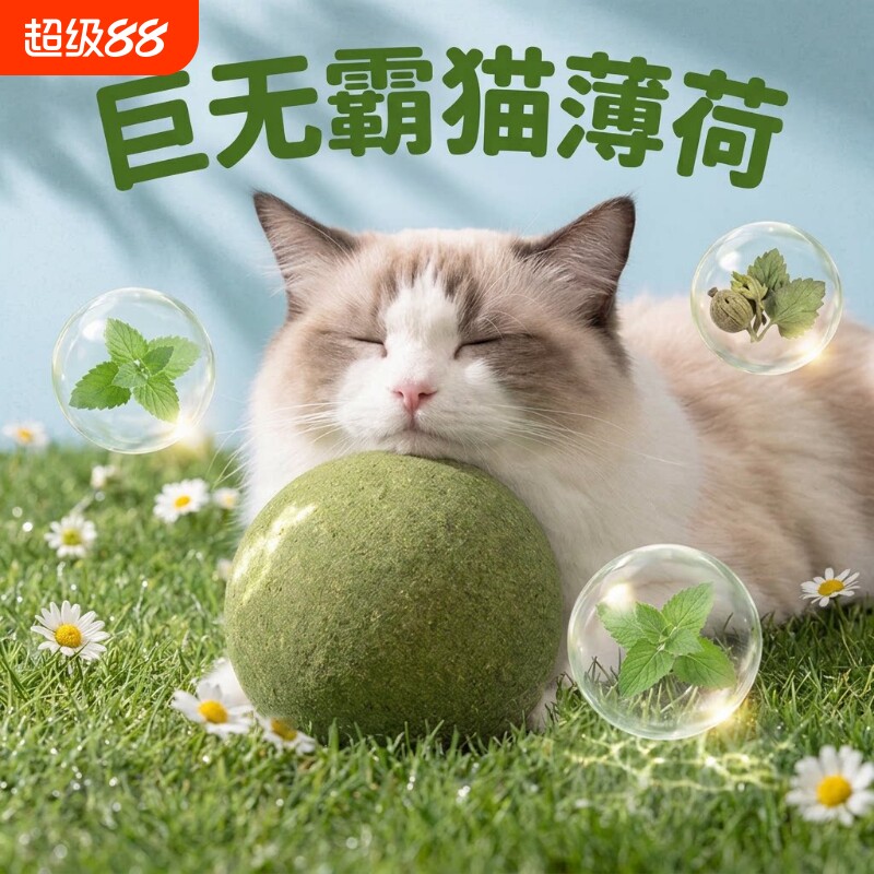 嬉皮狗巨型猫薄荷球超大实心耐咬逗猫自嗨解闷磨牙洁齿促进消化图片
