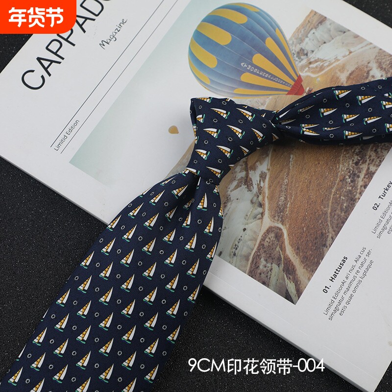 男士商务9cm印花手打领带休闲工作时尚婚礼现货直供批发