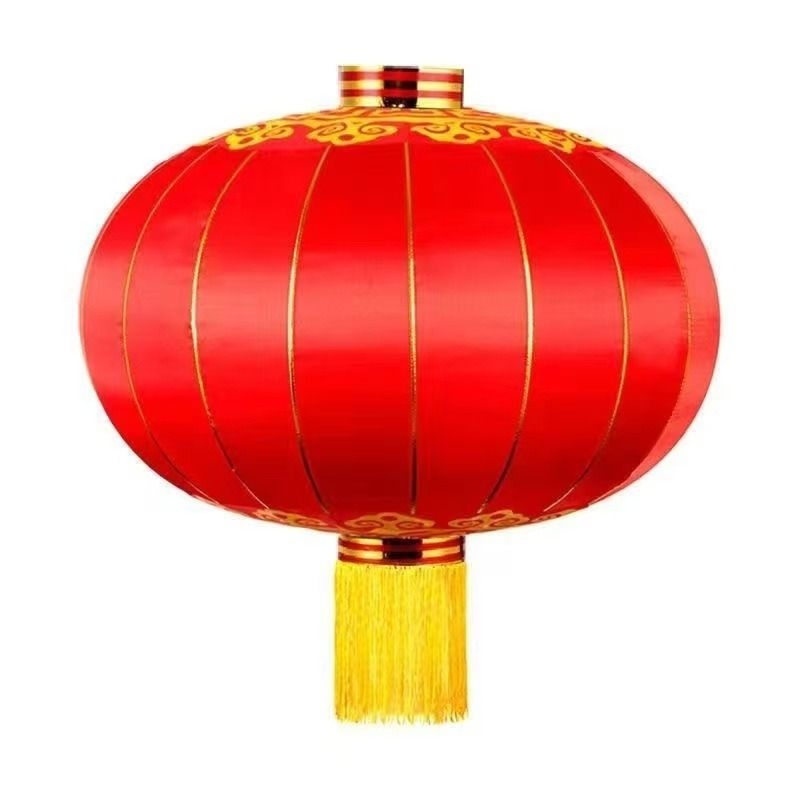 2026年大红灯笼铁口绸缎特大灯笼户外防水春节元旦装饰广告灯笼