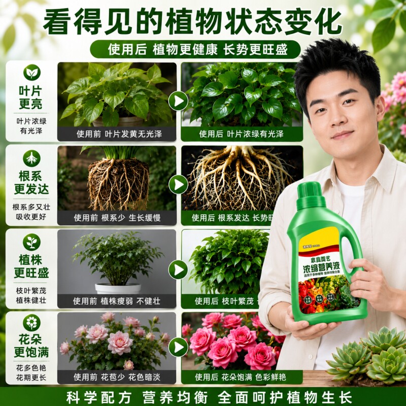 花通用浓缩型植物专用营养液水培生根液绿植多肉园艺月季养护吊兰