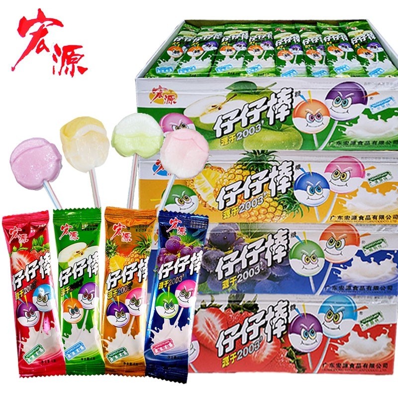 仔仔棒整盒水果混合口味怀旧糖果散装儿童网红零食棒棒糖年货经典